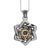 Star of David with Garnet stone Silver 925 Gold 9K - The Peace Of God®