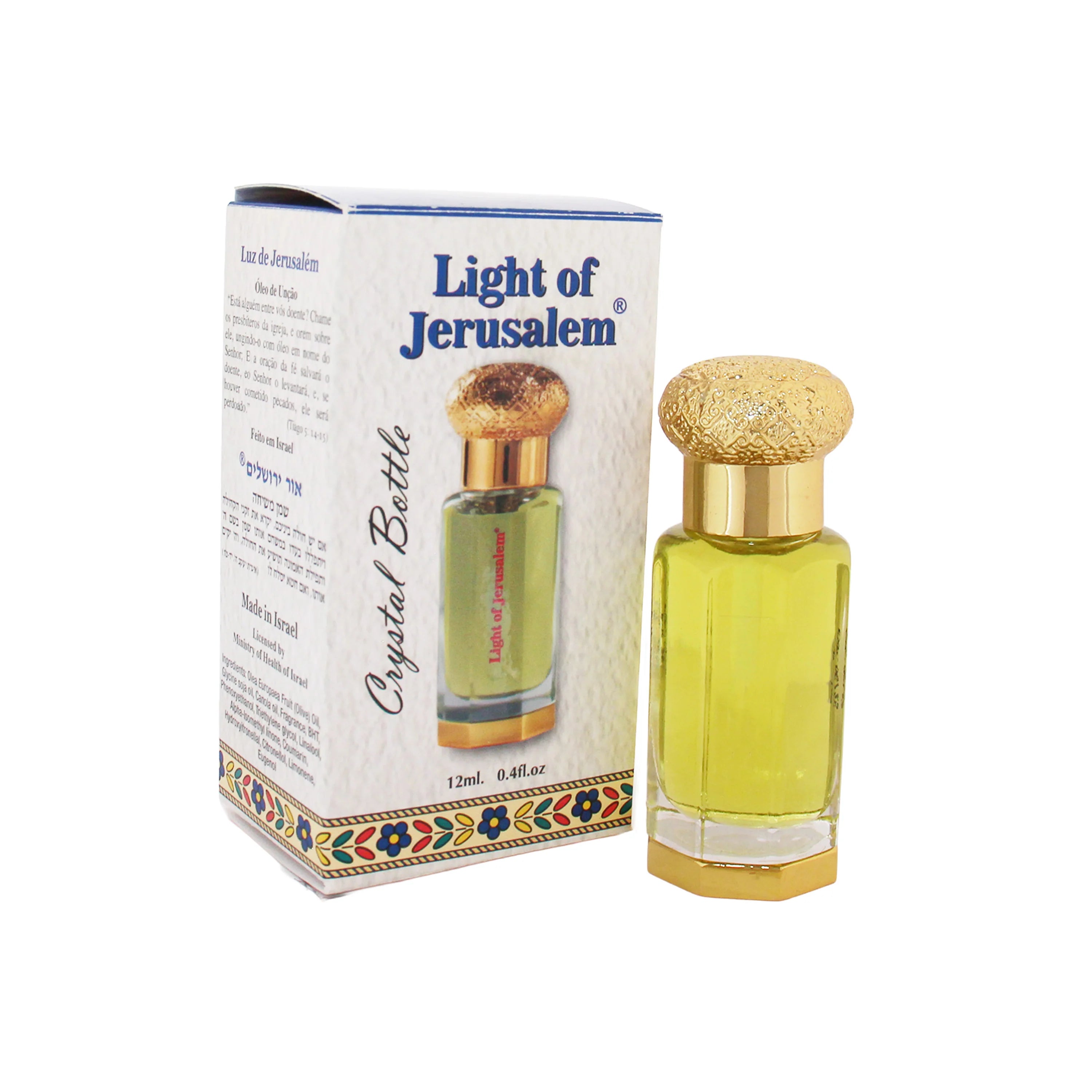 Anointing Oil - Light of Jerusalem - Glass Luxury crystal bottle 12 ml, 0.4 fl.oz. - The Peace Of God®
