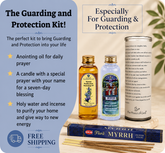The Guarding and Protection Kit - Personalized Candle, Hyssop Anointing Oil, Holy Water and Myrrh Incense FREE SHIPPING