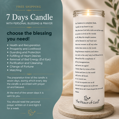 Blessing Candle - Candle with Personal Blessing & Prayer! - Free Shipping
