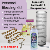 Personal Blessing Kit - Especially For Prosperity: Personalized Candle, Salvation Anointing Oil, Holy Water and Rosary Beads, FREE SHIPPING - The Peace Of God®
