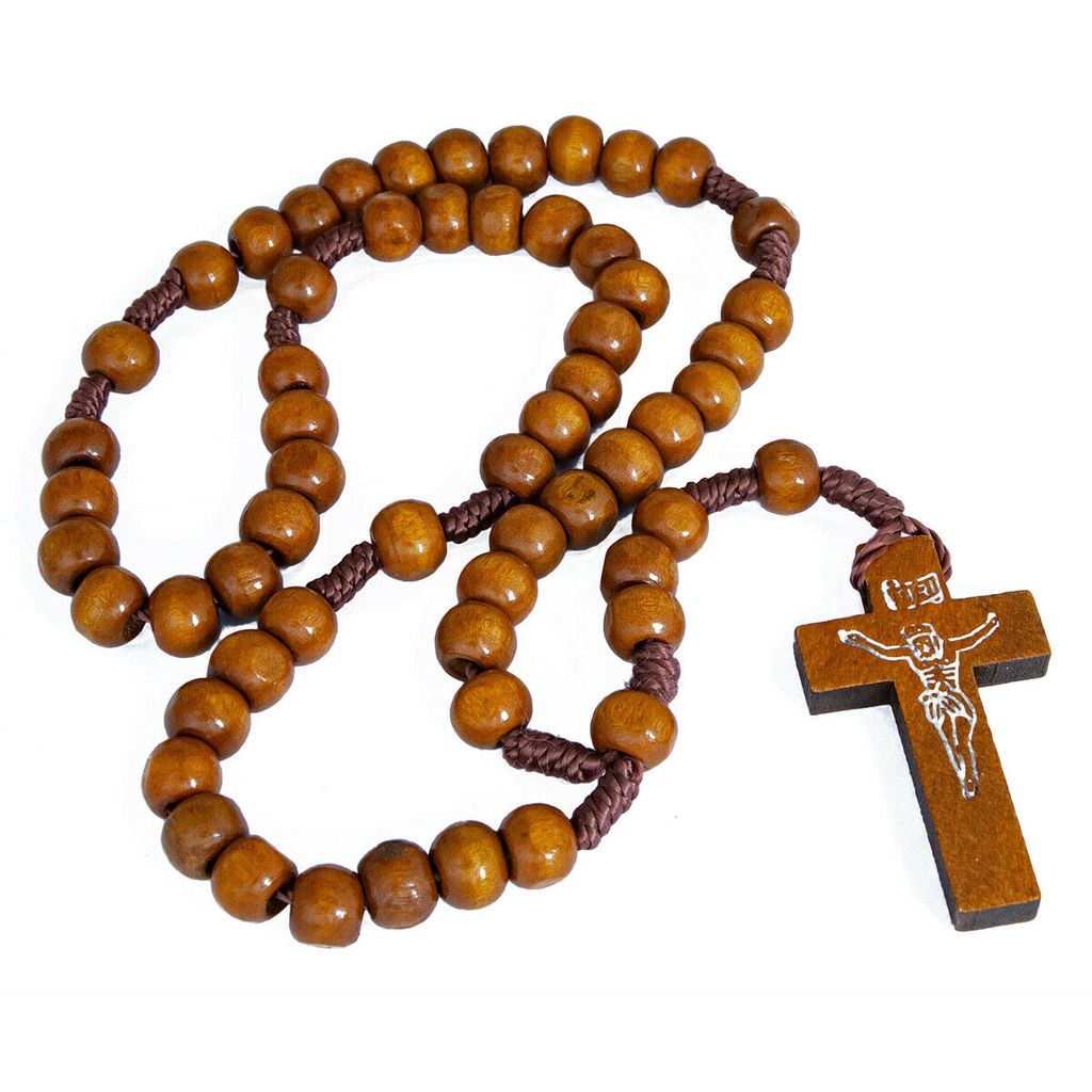 Catholic Wooden Prayer Beads Rosary with Crucifix from Jerusalem - The Peace Of God®