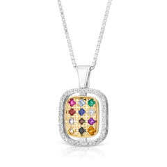 High Priest Hoshen Necklace silver 925 & 9k gold with Natural Gemstone - The Peace Of God®