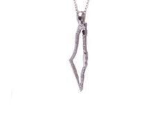 Map of Israel Sterling Silver Necklace