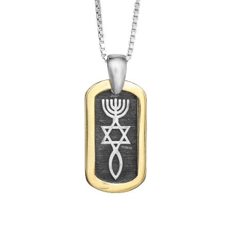 Pendant Messianic Jewelry, Sterling Silver with 9k gold - Grafted In