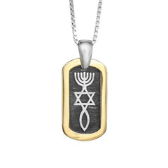 Pendant Messianic Jewelry, Sterling Silver with 9k gold - Grafted In