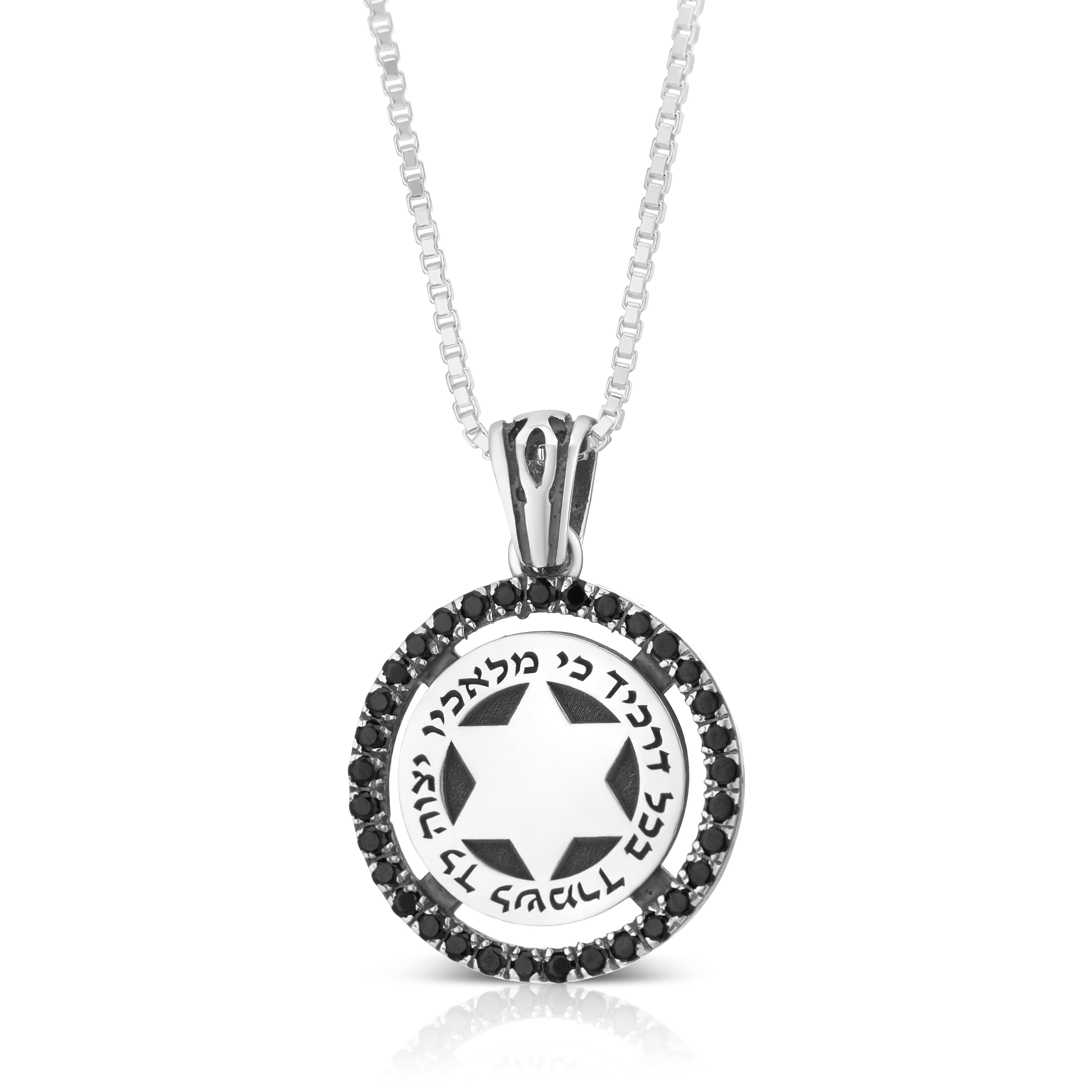 Necklace Star of David With black zircon stone - The Peace Of God®