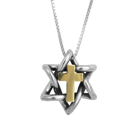 Messianic jewelry Star of David with the Cross from Israel