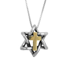 Messianic jewelry Star of David with the Cross from Israel
