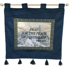 Pray for the Peace of Jerusalem Banner-Blue - The Peace Of God®
