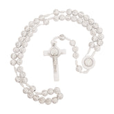 White Rosary Beads Decorated with Cross Decor with Order of Saint Benedict - The Peace Of God®