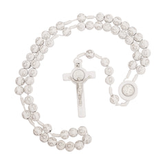 White Rosary Beads Decorated with Cross Decor with Order of Saint Benedict - The Peace Of God®