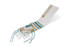 Talit with Matching Bag - Messianic Tallit for Christian Jewish Prayer , turquoise - The Peace Of God®