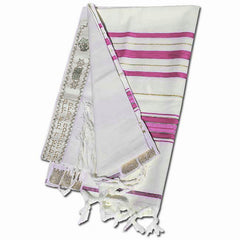 Acrylic Prayer Shawl -Tallit , Gold/Pink - The Peace Of God®