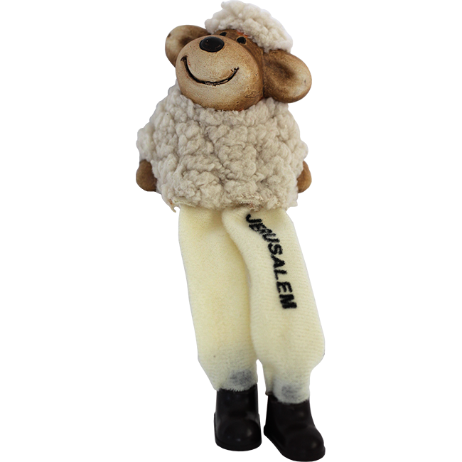 Sitting Ceramic and Plush Jerusalem Sheep - The Peace Of God®
