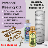 Personal Blessing Kit - Especially For Prosperity: Personalized Candle, Cedar of Lebanon Anointing Oil, Holy Water and Rosary Beads, FREE SHIPPING - The Peace Of God®