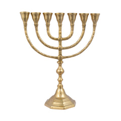 Menorah shiny brass finish /10 inches - 25cm - The Peace Of God®