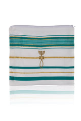 Talit with Matching Bag - Messianic Tallit for Christian Jewish Prayer , turquoise - The Peace Of God®