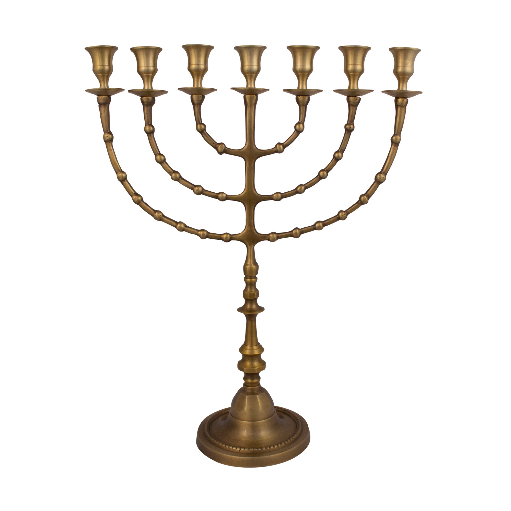 Menorah decorated with balls antique bronze finish / 18 inches - 47 cm - The Peace Of God®