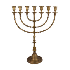 Menorah decorated with balls antique bronze finish / 18 inches - 47 cm - The Peace Of God®
