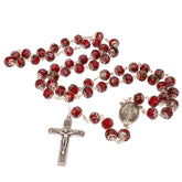 Rosary Prayer Beads INRI Rose Red Crystal - The Peace Of God®