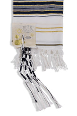 Talit with Matching Bag - Messianic Tallit for Christian Jewish Prayer , NAVY BLUE - The Peace Of God®