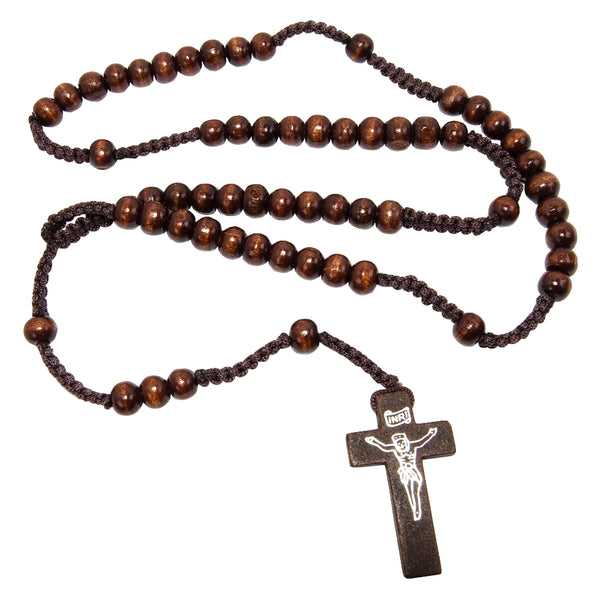 Catholic black Rosary Pendant Beads with Cross Decor and Holy Soil