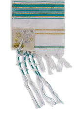 Talit with Matching Bag - Messianic Tallit for Christian Jewish Prayer , turquoise - The Peace Of God®