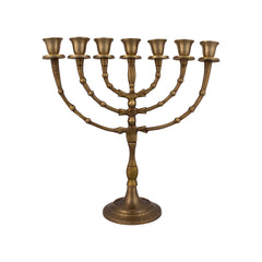 A classic menorah decorated with antique bronze finish balls /12 inches -30cm - The Peace Of God®