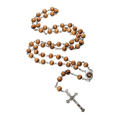 Christian Rosary Beads from Olive Wood with Jesus Christ Crucifix from Holy Land - The Peace Of God®