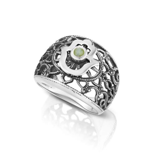 Hamsa cat eye lace ring - The Peace Of God