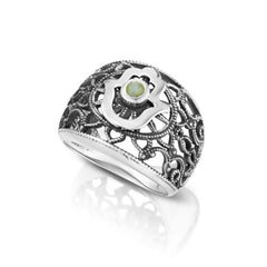 Hamsa cat eye lace ring - The Peace Of God