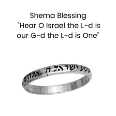Ring with Prayer SHEMA YISRAEL Kabbalah Blessing Sterling Silver - The Peace Of God®
