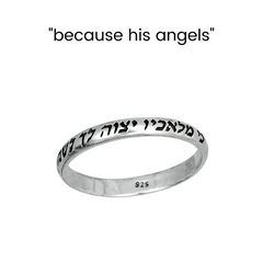 Kabbalah Ring "For His angels protect you in all your ways" / Sterling Silver - The Peace Of God®