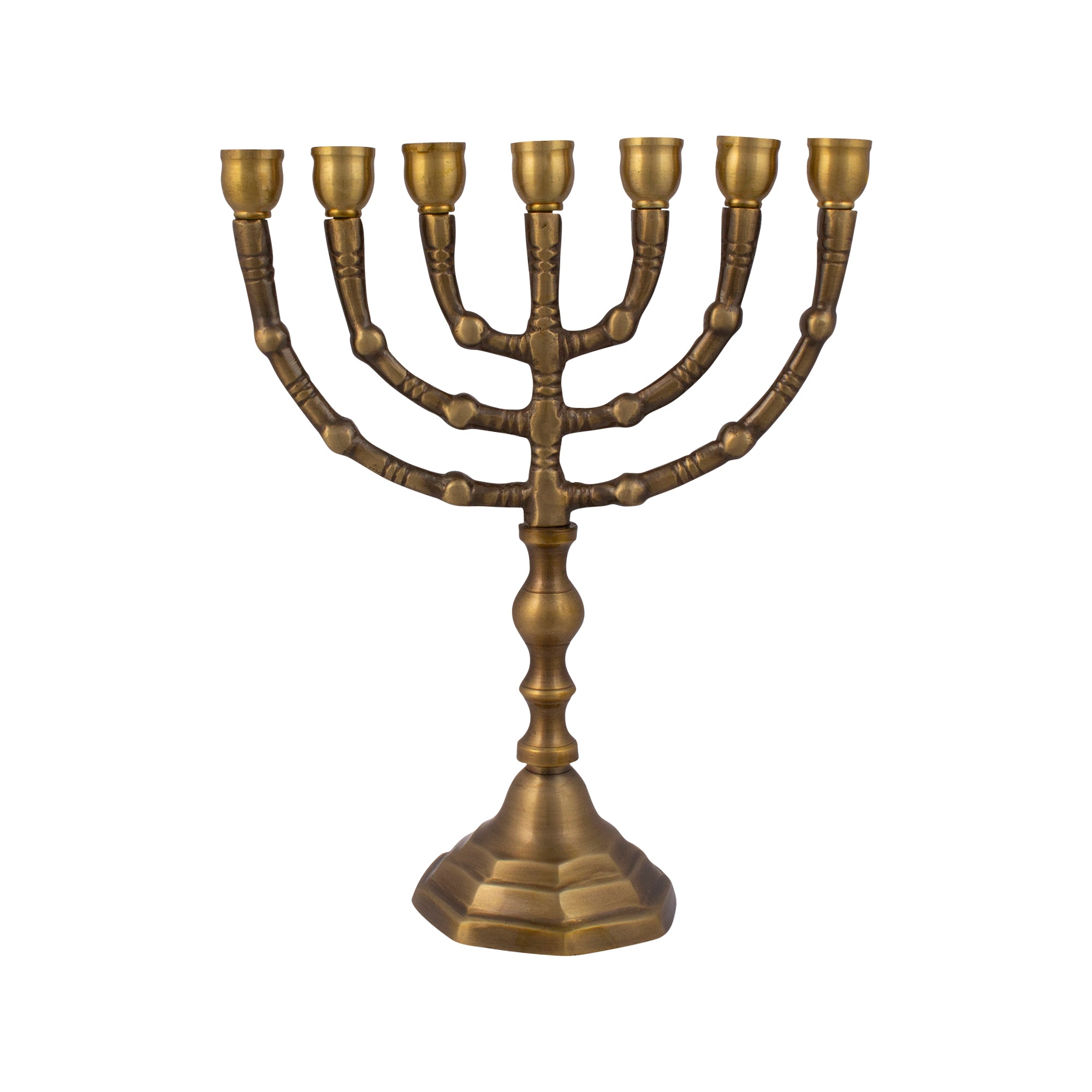 Menorah decorated with balls antique bronze finish /8 inches - 20cm - The Peace Of God®