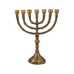 Menorah decorated with balls antique bronze finish /8 inches - 20cm - The Peace Of God®