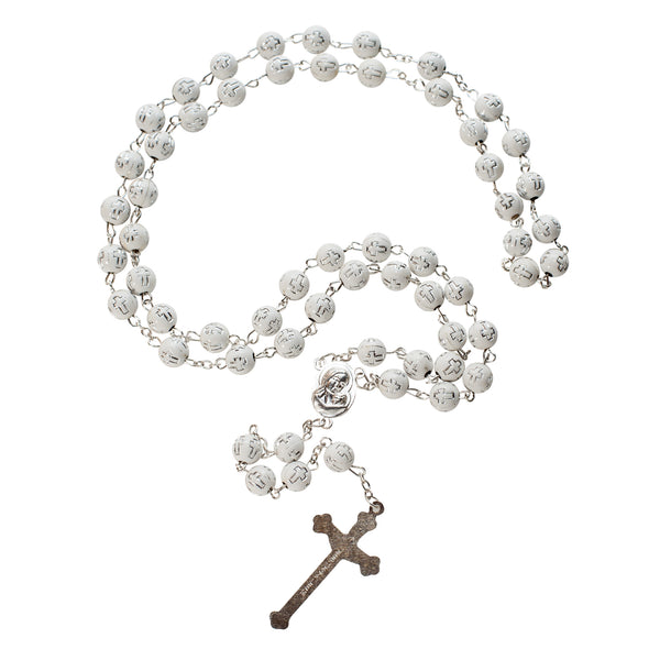 White Rosary Beads Decorated with Cross Decor with Order of Saint Bene –  The Peace Of God®