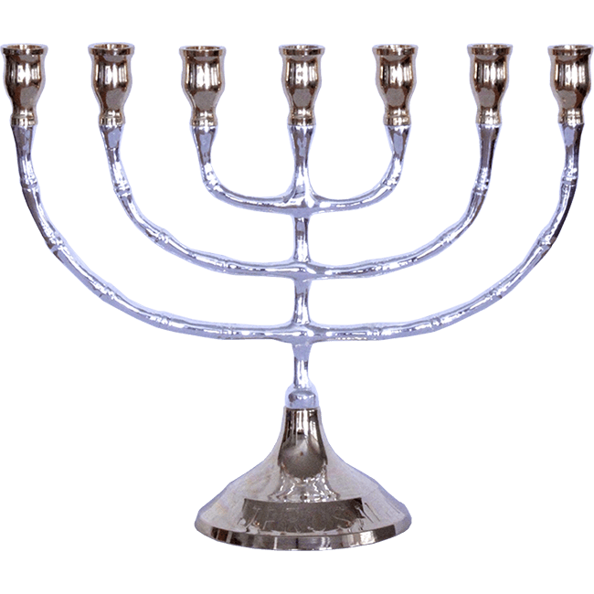 Large Highly Polished Plated Menorah / 7 inches - 18 cm - The Peace Of God®