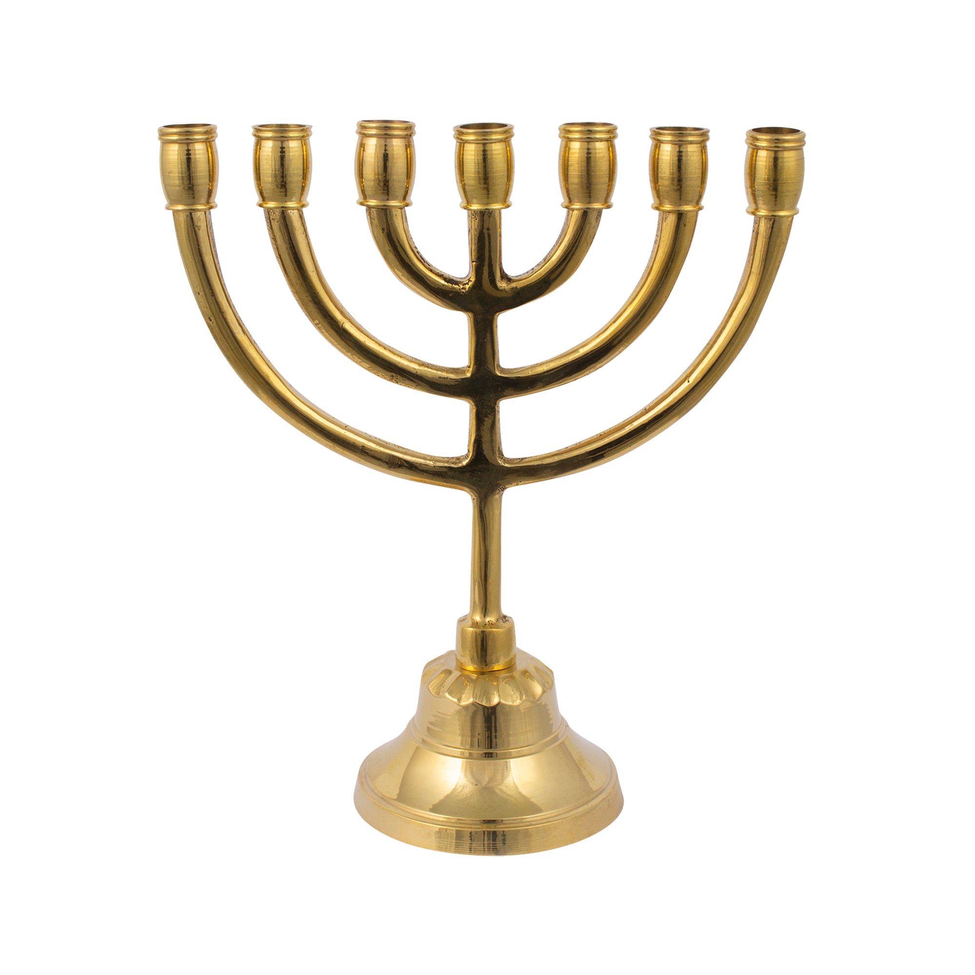 Mini menorah shiny finish brass /6 inches -15cm - The Peace Of God®