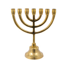 Mini menorah shiny finish brass /6 inches -15cm - The Peace Of God®