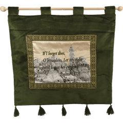 If I Forget Thee O Jerusalem Banner-Green - The Peace Of God®