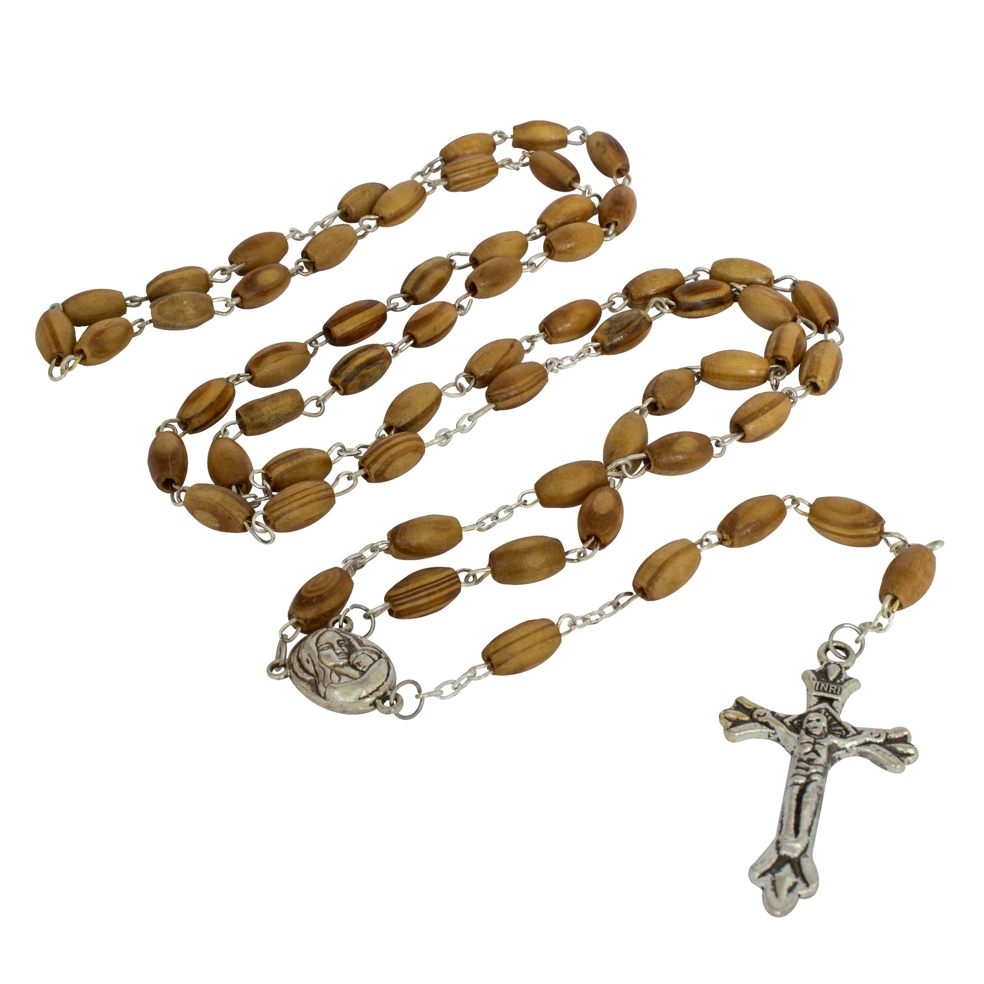 Olive wood Handmade Rosary beads Prayer Knot with Holy Soil from Jerusalem