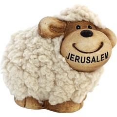 Smiling Ceramic and Plush Jerusalem Sheep - The Peace Of God®