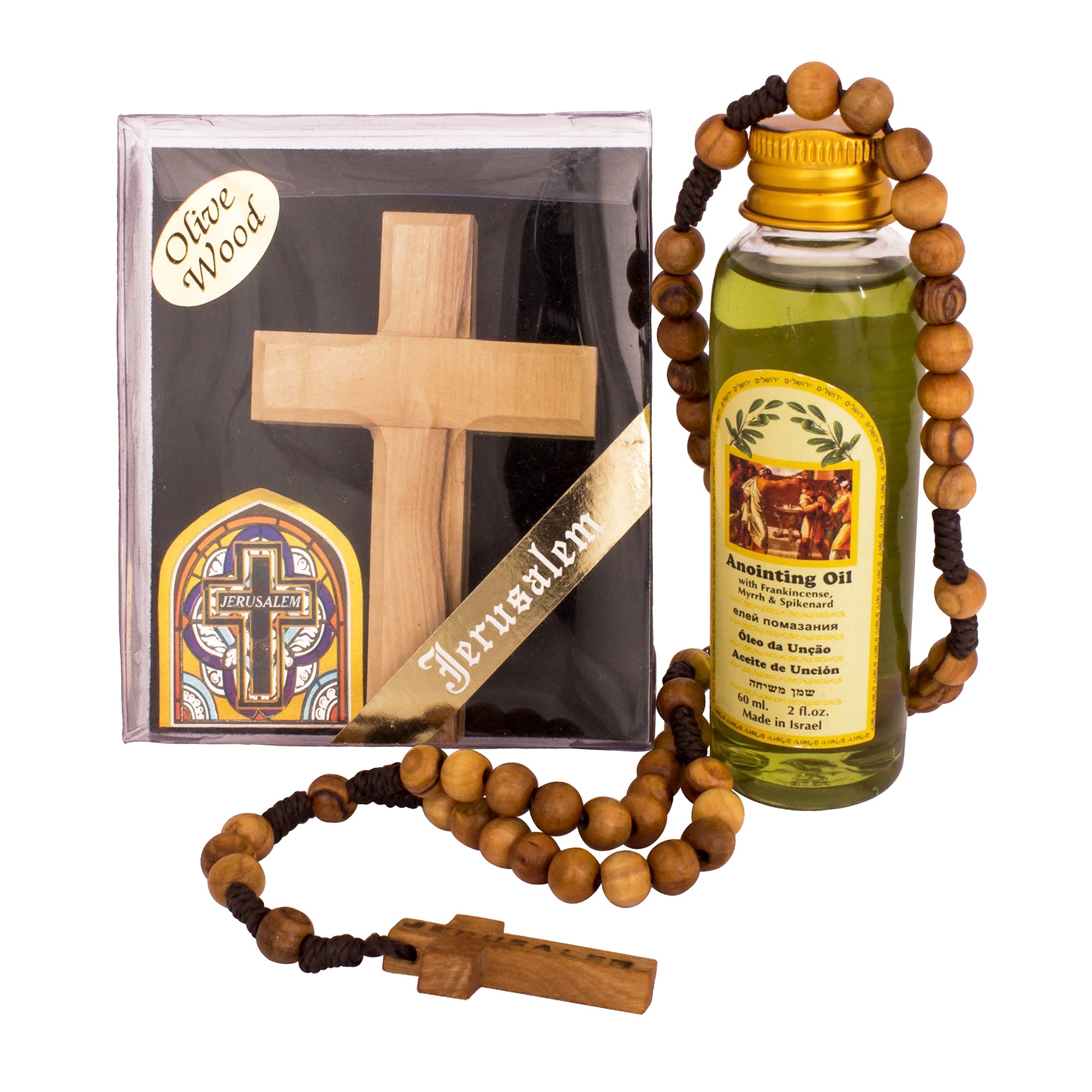 The Peace of God Set - Special Deal at $19.5 - Christian Rosary + Olive Wood Cross + Anointing Oil - The Peace Of God®