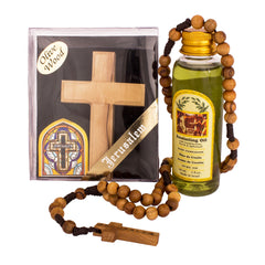 The Peace of God Set - Special Deal at $19.5 - Christian Rosary + Olive Wood Cross + Anointing Oil - The Peace Of God®