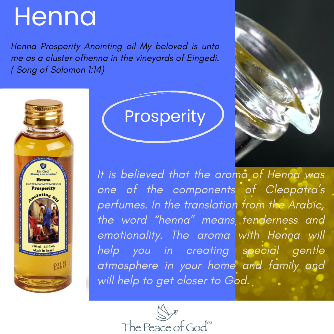Anointing Oil - Henna Prosperity 250 ml, 8.5 fl.oz. - The Peace Of God®
