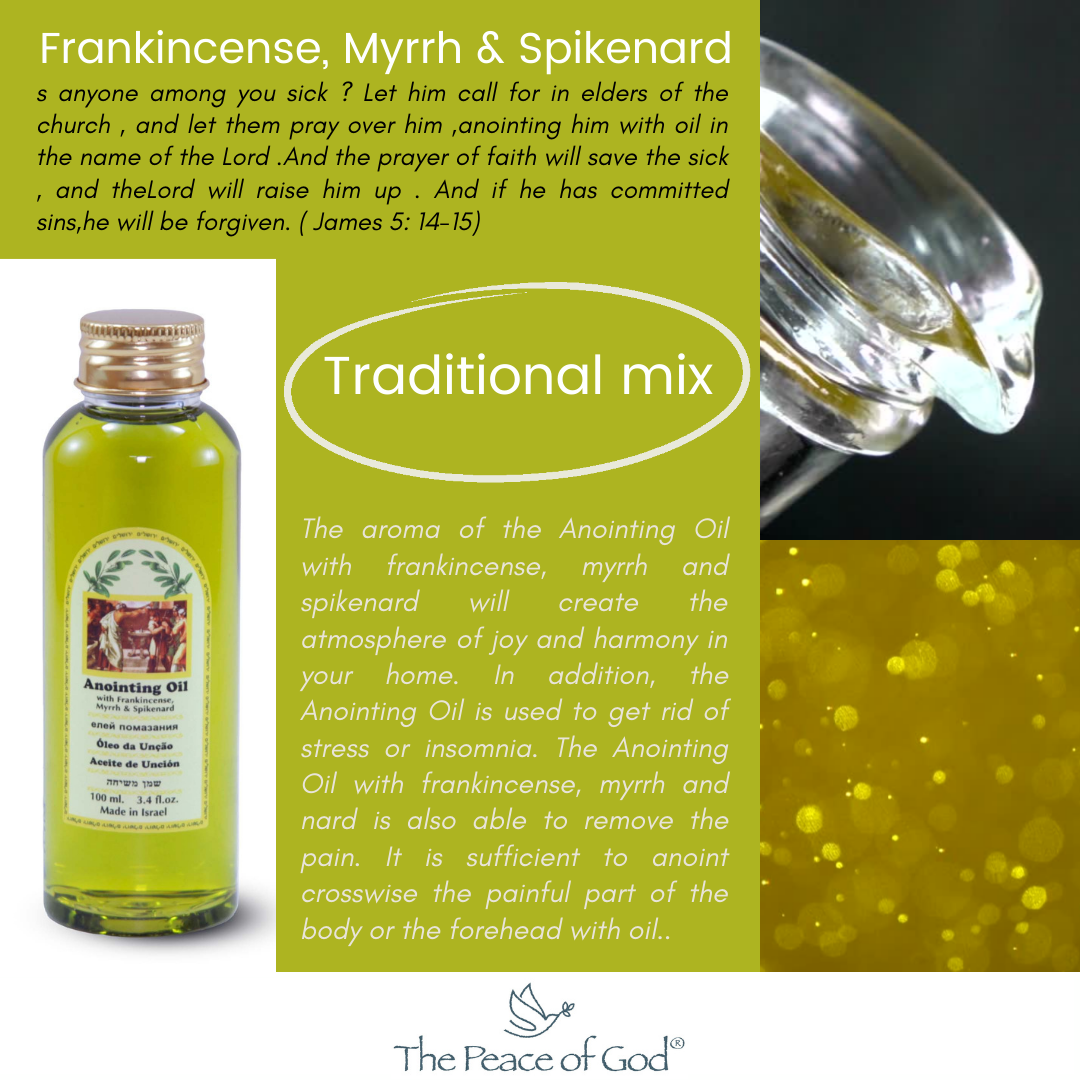 Anointing Oil - Frankincense, Myrrh and Spikenard 100 ml, 3.74 fl.oz - The Peace Of God®