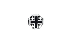 The Jerusalem Cross in Black Enamel Bead Embedded with Zircons