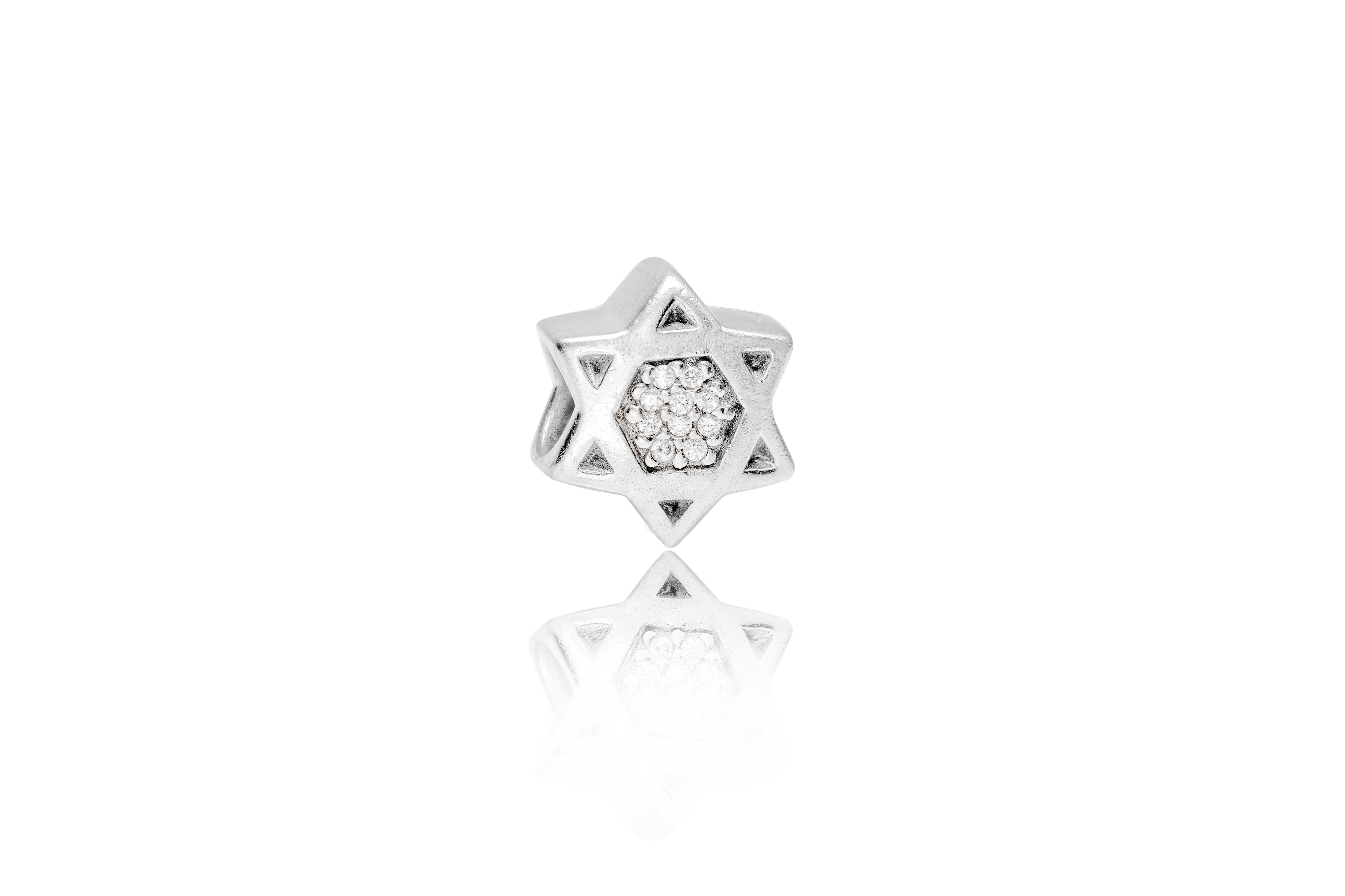 Star of David Bead Embedded with Zircons in the Star Center