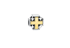 The Jerusalem Cross Bead in Silver and 9K Gold